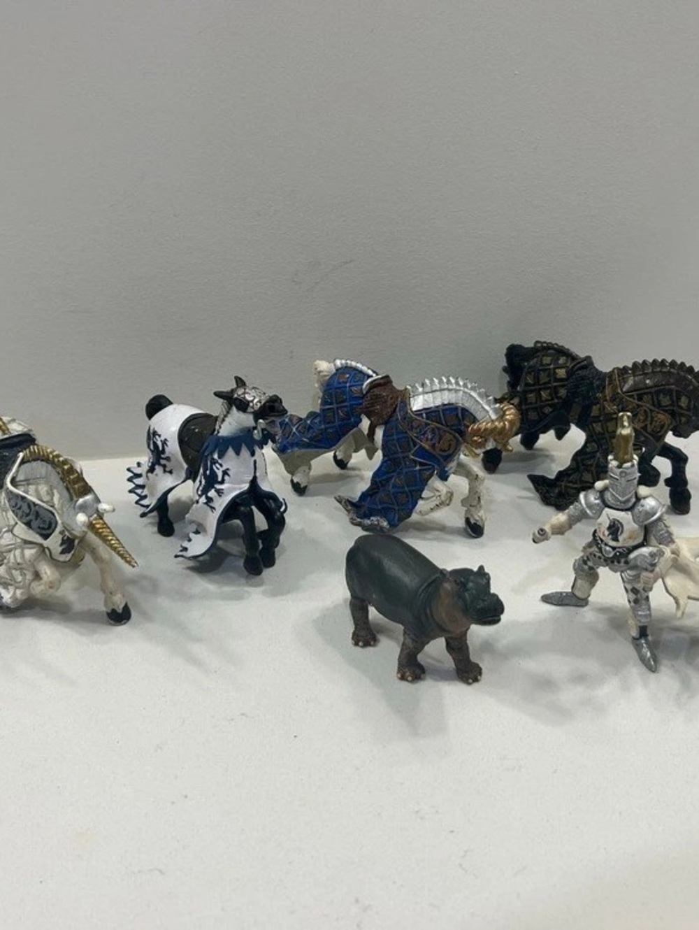VTG Papo Medieval Tournament Knights Horses & Animals Figure Lot of 6